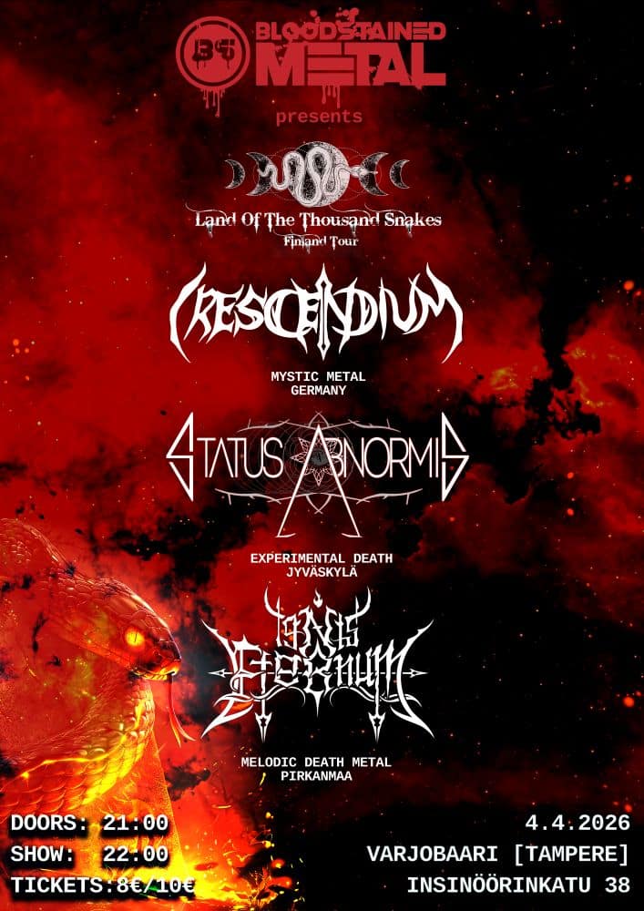 Bloodstained Metal Crescendium Status Abnormis Ignis Eternum Finland Tour Metal